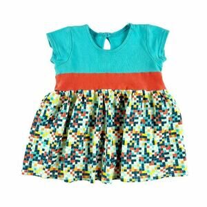 Zutano Short Sleeve Geometric Squares Dress 12 Months